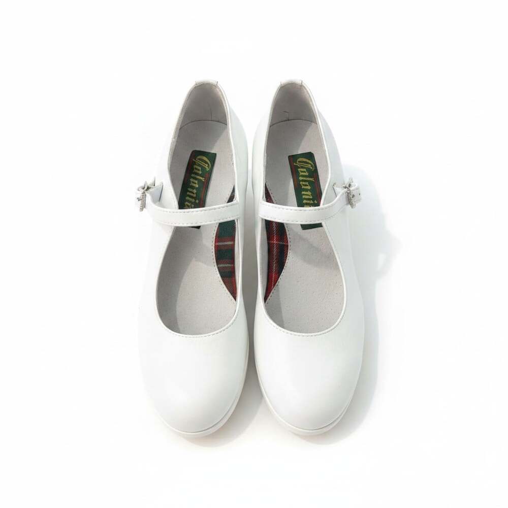 Colonial 325 Folklorico Dance Shoes With Nails White Leather MX 23 Women's 6